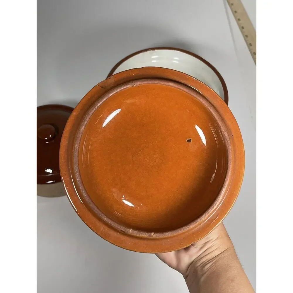 2 Set Cooking Pots - 1 Vallauris French Pottery Rustic Clay Pot + 1‎ Casserole